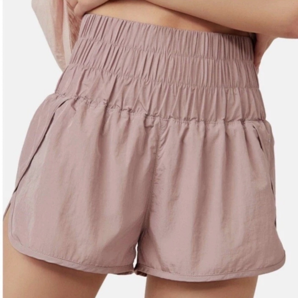 Free People Movement The Way Home Shorts Size S High Waist Smocked Athletic